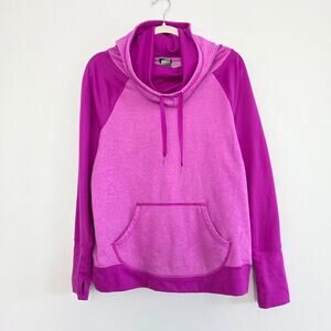 Champion Fuchsia Pink Duo Dry Funnel Neck Hoodie Sweatshirt Woman's Size Large